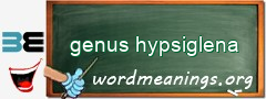 WordMeaning blackboard for genus hypsiglena